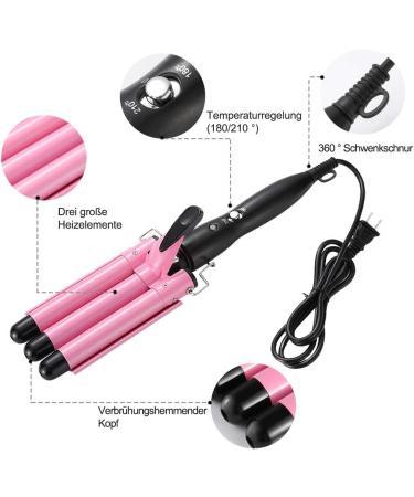 Hair Curling Iron 3 Barrel Wands 20/22/25/28/322mm Hair Waver Curling Iron for Long or Short Hair Professional Curling Wand Temperature Adjustable Heat Up Quickly Hot Tools (20mm) - Buy Online on GoSupps.com