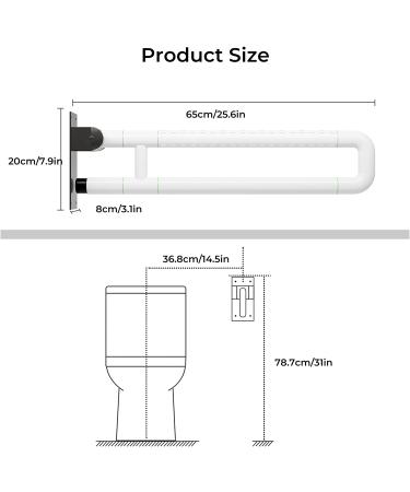 Handicap Grab Bars for Bathroom  Flip Up Toilet - Rails for Elderly for Wall  Non-Slip Toilet Handles  Glows at Night  Suitable for Pregnant Women and Disabled  23.6 Inch U-shape 23.6inch - Buy Online on GoSupps.com
