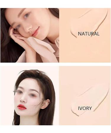 Red Ginseng Rejuvenating Double Layer Foundation 2-In-1 Double-Layer Powder Foundation & Cushion Foundation Waterproof Sweat Proof Foundation For Moisturizing Long-Lasting Concealer Powder (Natural) - Buy Online on GoSupps.com
