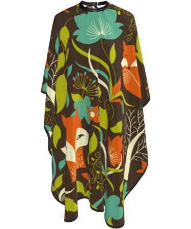 Professional Haircut Cape - Fox Flowers Hairdressing Salon Cape with Adjustable Snap Closure | International Shipping Available - Buy Online on GoSupps.com