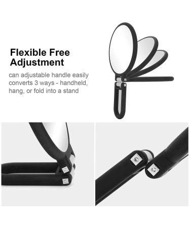 CLSEVXY Double Sided Handheld Mirror 1X 15X Magnification - Travel Friendly - Adjustable Rotation Pedestal - Vanity Makeup Desk Mirror - Buy Online on GoSupps.com