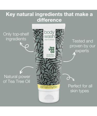 Australian Bodycare Body Wash 200 ml | Tea Tree Oil + Lemon Myrtle | Shower Gel with Tea Tree Oil for Skin Foot wash - Daily care Relieve spots pimples Athlete s Foot Ringworm Fungus - Buy Online on GoSupps.com