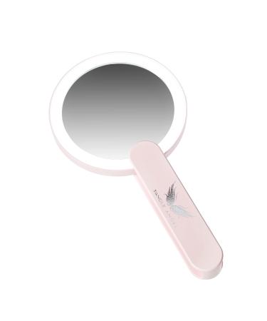 Compact LED Mirror blush pink perfect for make up handheld.