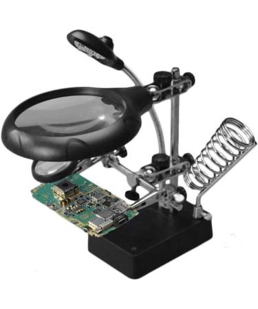LED Magnifying Glass Soldering Station Repair Mobile Phone Circuit Board Auxiliary Lens Adjustable Lighting Desktop Magnifying Glass - Buy Online on GoSupps.com