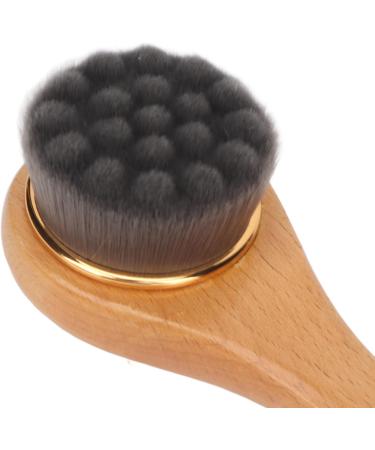 Manual Facial Cleansing Brush - Soft Fiber Deep Pore Cleaner for Men & Women - Beech Handle Skin Scrubber - Buy Online on GoSupps.com