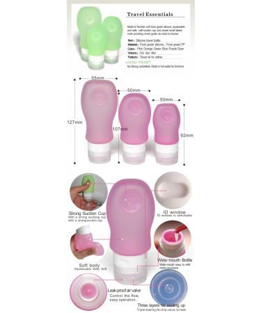 FantasyDay 4 Pack Silicone Travel Set - BPA-Free TSA Approved Containers for Shampoo Cream & Body Care - Safe & Portable Travel Accessories - Buy Online on GoSupps.com