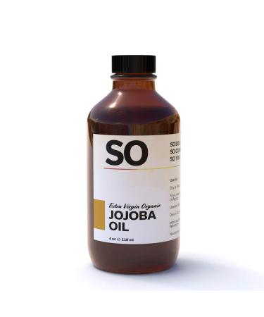 SO Jamaican Black Castor Oil Extra Virgin Jojoba 100% Pure Revitalizes Hair Gives Skin a Radiant Youthful Look Multi Purpose  Brown/White  4 Fl Oz