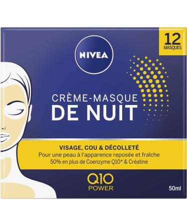 NIVEA Q10 Power Night Cream-Mask (1 x 50 ml) anti-aging cream enriched with Q10 and creatine moisturizing neck & d collet cream nourishing women's facial care - Buy Online on GoSupps.com