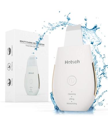 Skin Scrubber Face Spatula - Hotsch Blackhead Remover Ultrasonic Pore Cleaner with 3 Modes Comedones Extractor for Facial Deep Cleansing Rechargeable Face Lifting Tool