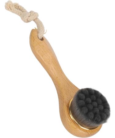 Manual Scrub Facial Brush Manual Face Cleansing Brush Blackhead Removal Wooden Long Handle Exfoliating Deep Cleansing for Travel - Buy Online on GoSupps.com