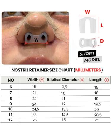 Nostril Retainer Short Model | Nostril Retainer Rhinoplasty | Nasal Retainer Rhinoplasty & Nose Splint for Rhinoplasty Recovery | 100% High Grade Silicone | Nostril Retainer Size (6) - Buy Online on GoSupps.com