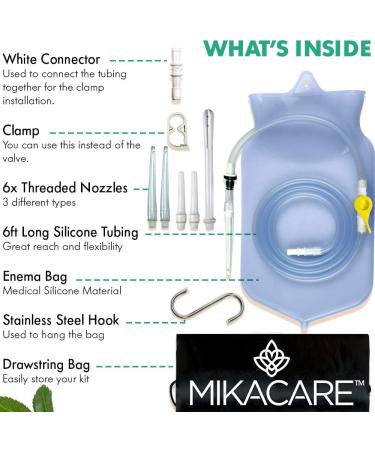 Clear Non-Toxic Silicone Enema Bag Kit for Coffee & Colon Cleansing - 2 Quart Home Colonic Kit - Buy Online on GoSupps.com