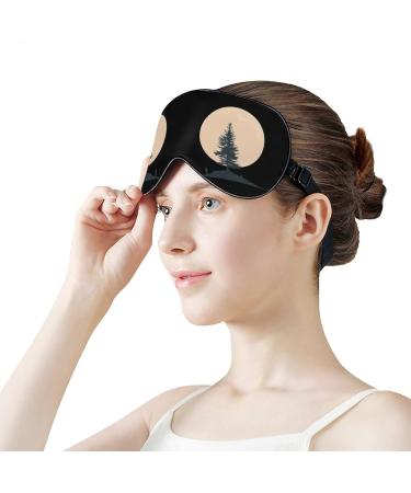 Shop Vintage Full Moon & Pine Tree Eye Mask - Adjustable Light Blocking Sleep Mask for Travel & Naps | Best for Men & Women - Buy Online on GoSupps.com