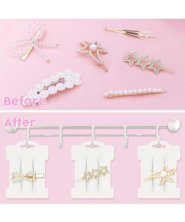 200 PCS Hair Clip Bow Display Cards - Hair Barrettes Jewelry Holder for Accessories - 4 x 3 Inches (White) - Buy Online on GoSupps.com