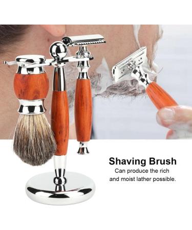 2-in-1 Razor Holder & Shaving Brush Set for Men - Practical Manual Tool Stand in Silver - Buy Online on GoSupps.com