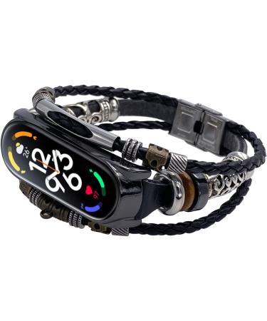 Leather Strap Watch Strap Adjustable Vintage Durable Flexible Replacement Metal Watch Strap For Men For Everyday (Black and Black) - Buy Online on GoSupps.com