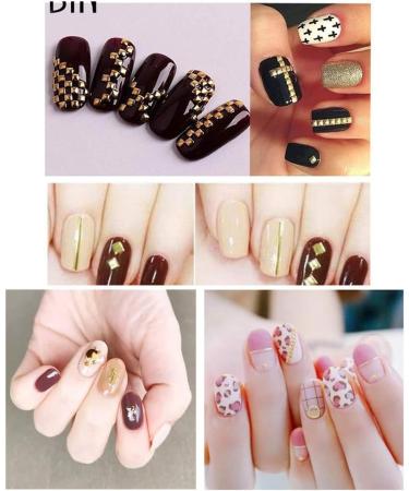 Metal Nail Studs Silver Rose Gold Metal Nail Studs Rose Star Moon Feather Nail Charm Kit Heart Triangle Square Rivet Gems 3D Nail Art Jewelry Decoration DIY Decoration (4 Boxes) - Buy Online on GoSupps.com