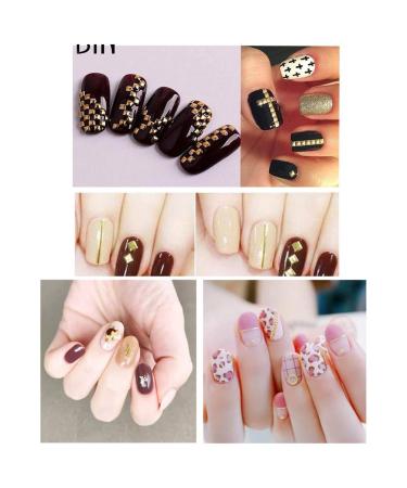 Metal Nail Studs Kit: Silver Rose Gold Star Moon Feather Charm, Heart Triangle Square Rivet Gems - 3D Nail Art Decoration (4 Boxes) - Buy Online on GoSupps.com