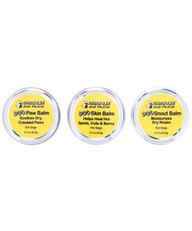 Charlie & Frank Dog Balms Variety Set Paw Skin Snout 3 Tins 0.3 oz (8.5 g) Each