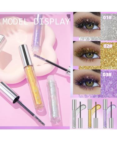 Mascara paillet Diamant paillet Mascara color Scintillant Mascara argent Longue dur e Maquillage pour Les Yeux f te Mariage Festival de Musique - Buy Online on GoSupps.com