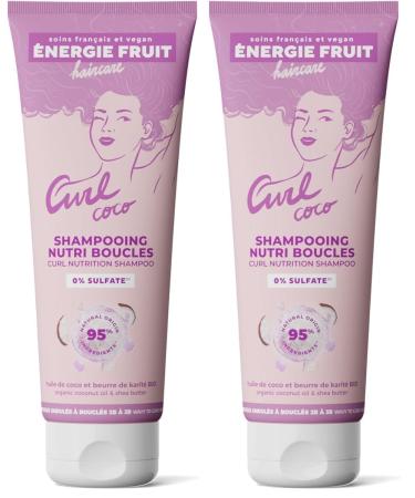 ENERGIE FRUIT | Shampoing sans Sulfate | Coco & Beurre de Karit BIO | Cheveux Boucl s Fris s | Vegan | 250 ml (Lot de 2)