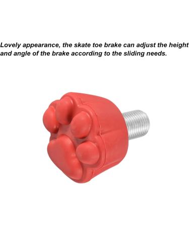 Cat Claw Roller Skate Toe Stops with Bolts - Red 82A Rubber Brake Stoppers - Buy Online on GoSupps.com