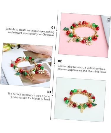 ibasenice 1pc Christmas Bell Bracelet Beaded Stretch Bracelet New Year Link Bracelet Christmas Women Gift Xmas Tree Wrap Bracelets Stocking Stuffers Gifts Metal (iron) Alloy Drill Ball - Buy Online on GoSupps.com