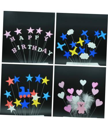 Warmhm 48 Pcs Decor Top Hat Cupcakes Plane Cake Toppers Cloud Cupcake Toppers The Clouds Insert Card Baby As Shownx3pcs mediumx3pcs - Buy Online on GoSupps.com