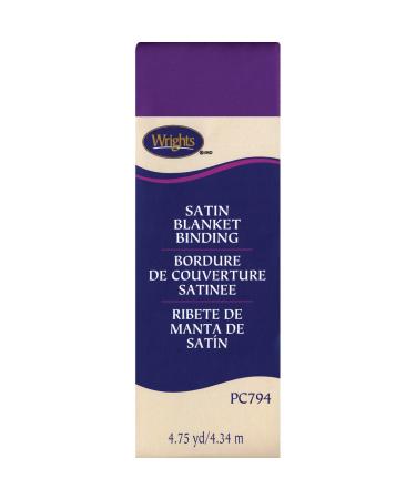 Wrights 117-794-064 Single Fold Satin Blanket Binding  2 by 4-3/4-Yard  Purple