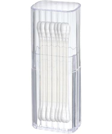 ONLYNERY Cotton Swab Holder with Lid | Clear Acrylic Dental Floss & Hair Accessories Storage Box | Stylish Canister Dispenser - Buy Online on GoSupps.com