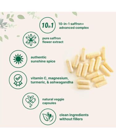 Safran | Booste l' nergie et l'humeur soutient la sant oculaire sans gluten et sans OGM. 2pcs - Buy Online on GoSupps.com