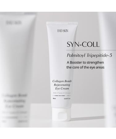 BadSkin Collagen Bomb Rejuvenating Eye Cream 90ml | 5915ppm Collagen Solution & SYN-COLL Peptides | Hydrating & Firming for Delicate Eye Area - Buy Online on GoSupps.com