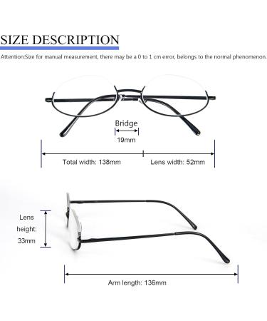 KoKoBin Half Moon Reading Glasses - Slim Metal Frame Spring Hinges Black - 1.5 Diopters for Men & Women | International Shipping Available - Buy Online on GoSupps.com