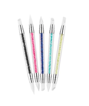 5pcs Nail Art Brushes Pen Nail Carving Pens Fashion Design DIY Handle Manicure Tool