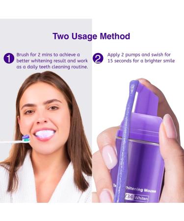 Purple Teeth Whitening Foam - Stain Removal & Whitening Booster (50ml) - Buy Online on GoSupps.com