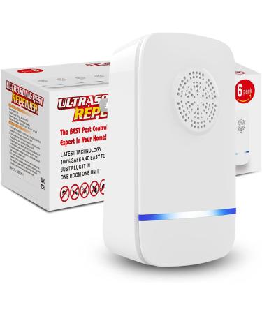 6 Pack Ultrasonic Pest Repeller - Electronic Indoor Repellent for Mosquito, Mice, Roach, Spider & Insects - Buy Online on GoSupps.com