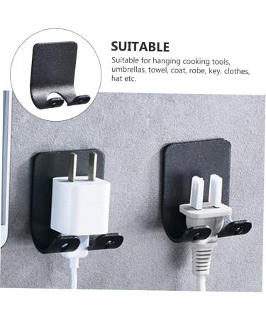 Alipis 18 Stk Wall Hook - Decorative Punch-Free Razor Holder | Self-Adhesive Space Aluminum Shaver Hook | Black Bathroom Organizer | Child Safe Design - Buy Online on GoSupps.com