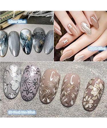 8ml Metal Effect Nail Art Gel - UV Color Polish for 3D Hook & Wave Designs | International Shipping - Buy Online on GoSupps.com