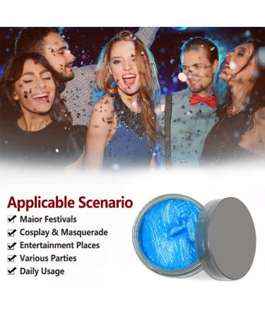 Temporary Blue Hair Color Wax for Men & Women | Natural Styling Pomade - Perfect for Parties Cosplay & Halloween | 4.23 oz #4 Blue - Buy Online on GoSupps.com