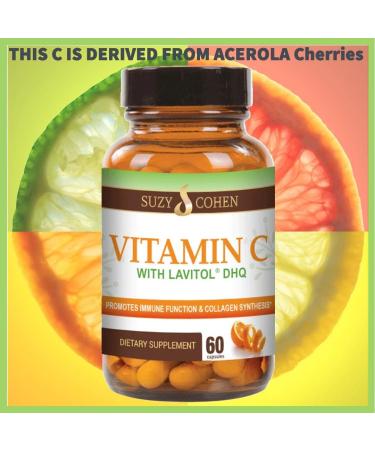 100% Natural Vitamin C from Acerola Cherry with Lavitol DHQ Dihydroquercetin Plus 250 mg Citrus Bioflavonoids - Whole-Food Vitamin C No Synthetic Ascorbic Acid and No Additives - 250 mg 60 Capsules - Buy Online on GoSupps.com
