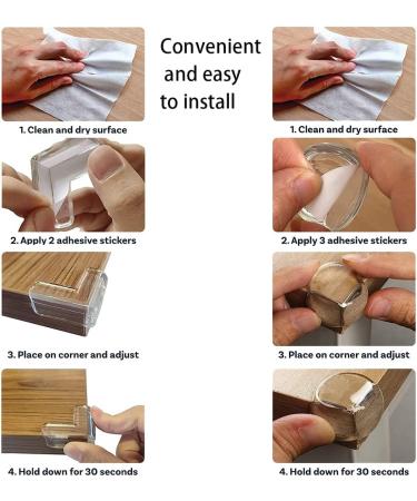Transparent Silicone Safety Corner Guards for Childproofing Tables, Chairs, Furniture, and Cabinets - 20 Super Sticky L-Shaped and Round Protectors - Buy Online on GoSupps.com