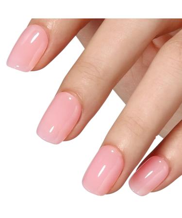 AILLSA Press on Nails Short - Square Shape Fake Nails Made by Soft Gel Lightweight & Comfortable Reusable  Glue on Nails Short 15Sizes 30Pcs Gel Nail Kit with Glue  Mothers Day Gifts Cherry Pink