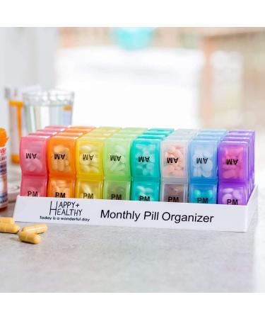 Monthly Pill Organizer - 31 Day Am/Pm Dispenser with 32 Cases, Box for Vitamins & Medication - Buy Online on GoSupps.com