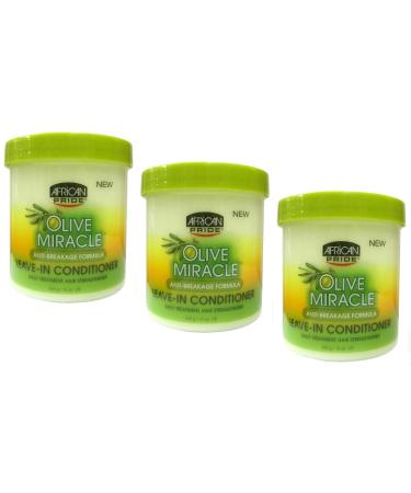 3x African Pride Olive Miracle Anti Breakage Leave in Conditioner 425g (total - 1275g)