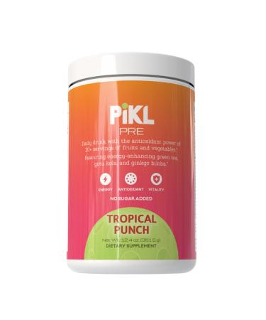 PiKL-Nutrition LLC Pre Natural Energy Drink Mix for Pickleball | Clean Focus Antioxidants & Probiotics | Healthy Energy Powder | 30 Servings (Tropical Punch)