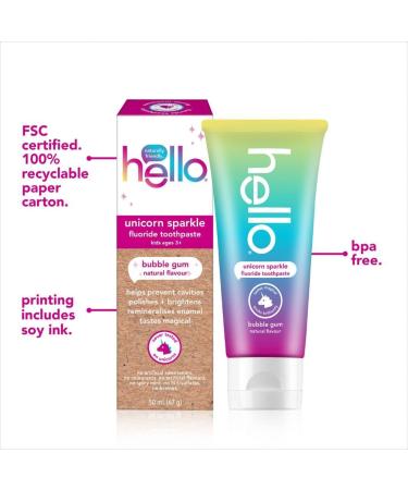 Unicorn Sparkle Fluoride Kids Toothpaste - Natural Bubble Gum Flavor - Vegan - 50 ml - Buy Online on GoSupps.com