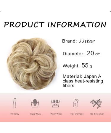 JJstar Messy Hair Bun Scrunchie in Dirty Blonde - Curly Wavy Chignon for Women & Girls - Buy Online on GoSupps.com