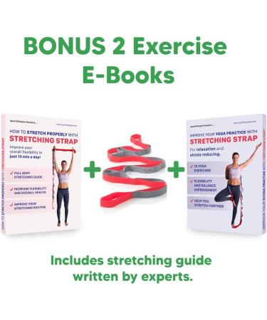 sport2people Stretching Strap for Yoga and Flexibility - 2 Free Exercise Ebooks Included | 12-Loop Stretch Band for Rehabilitation | Recommended by Therapists and Trainers | Gray-Dark Green - Buy Online on GoSupps.com