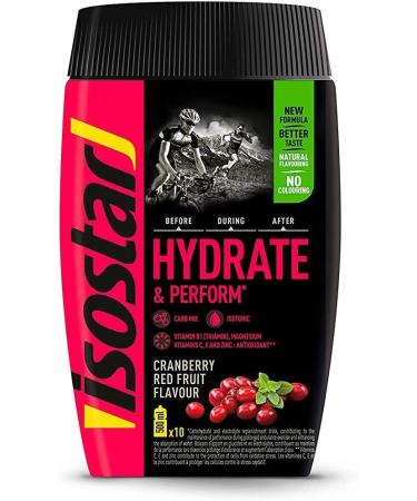 Isostar Hydrate & Perform Iso Drink - 400g Isotonic Drink Powder - 1x Cranberry + 1x Cranberry Tablets + 0.5 Liter Bottle - Buy Online on GoSupps.com