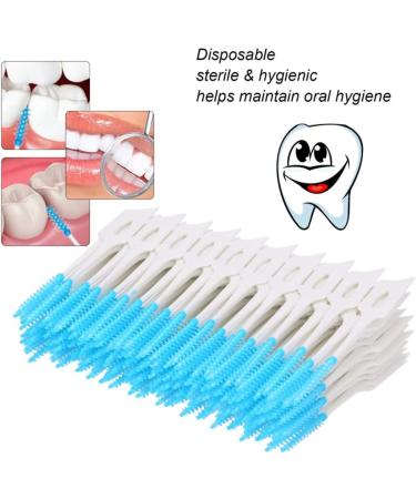 Silicon Interdental Brush - Ultra Narrow Disposable Tooth Cleaner - 160pcs Box - Blue Silicone Toothpick for Dental Care - Buy Online on GoSupps.com